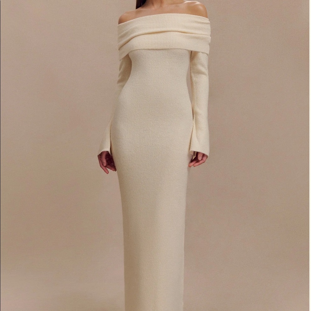 Meshki Katherine Off Shoulder Knit Maxi Dress